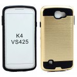 Wholesale LG K4 VS425 Iron Shield Hybrid Case (Champagne Gold)